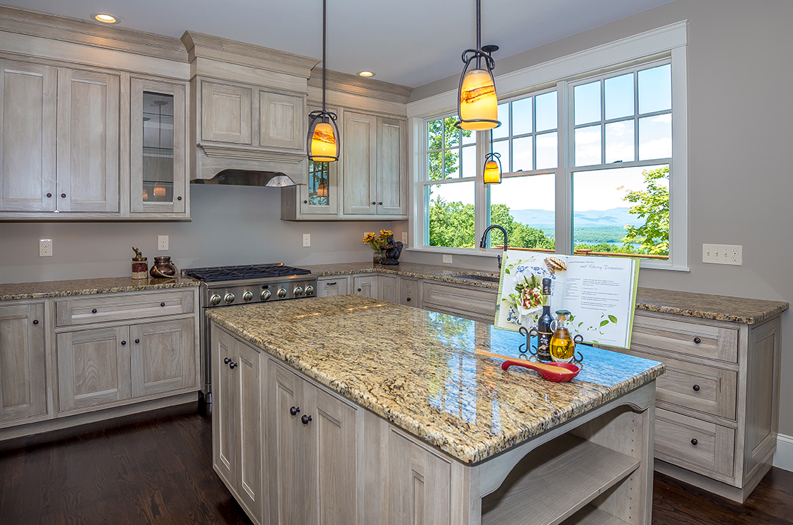 custom kitchen with a view